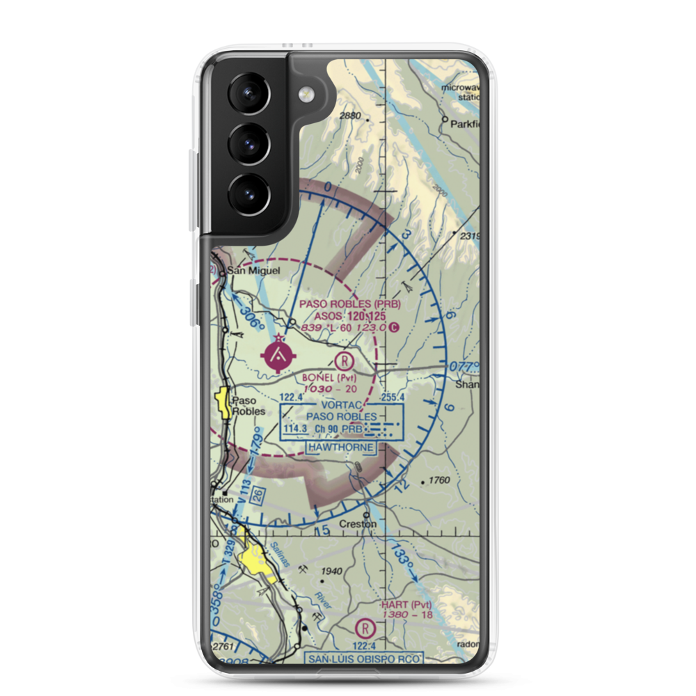 Bonel Airport (95CA) VFR Sectional Samsung Case Samsung Galaxy S21 Plus model shown