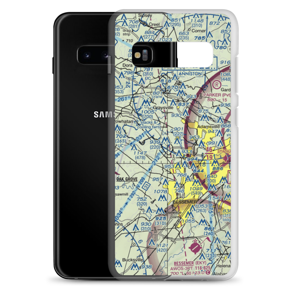 Bonham Airport (AL40) VFR Sectional Samsung Case Samsung Galaxy S10+ model shown