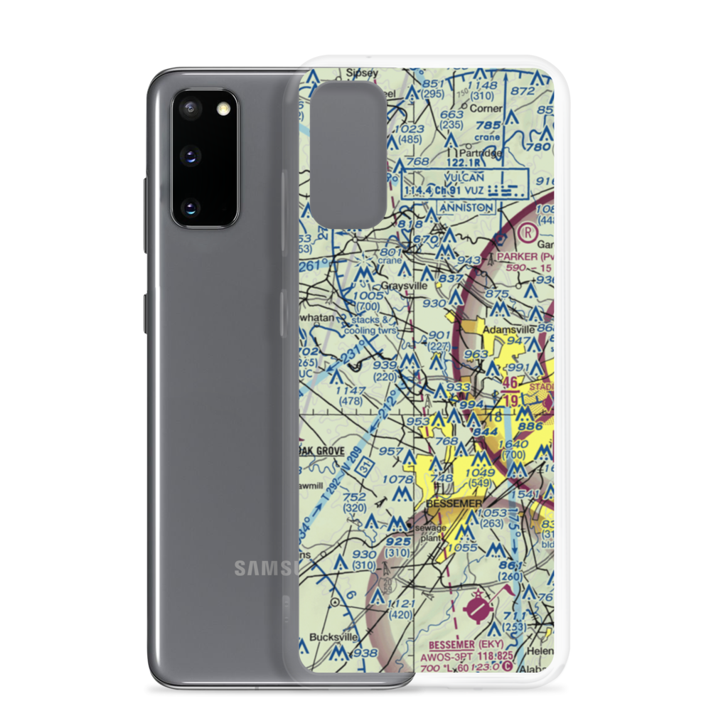 Bonham Airport (AL40) VFR Sectional Samsung Case Samsung Galaxy S20 model shown