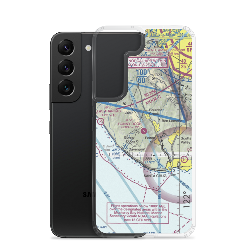 Bonny Doon Village Airport (CL77) VFR Sectional Samsung Case Samsung Galaxy S22 model shown