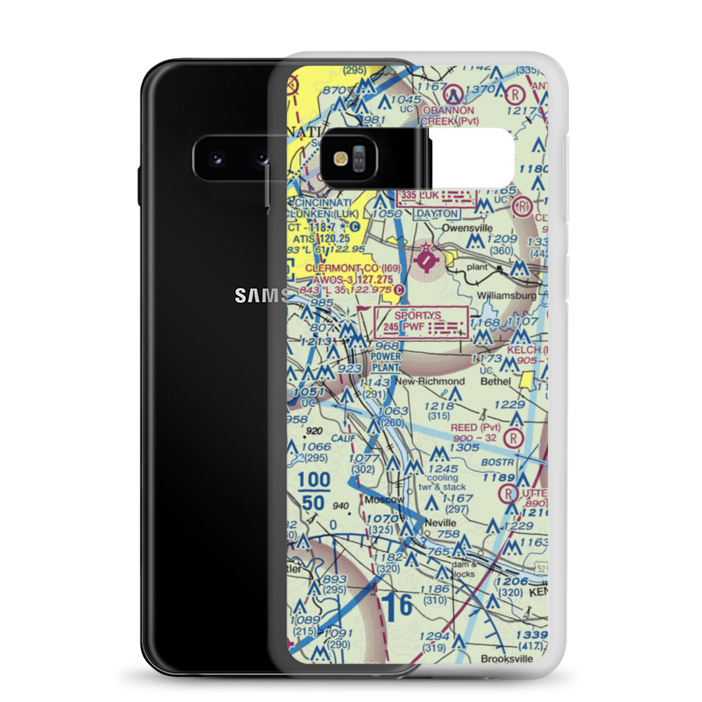 Boober Airport (45OH) VFR Sectional Samsung Case Samsung Galaxy S10 model shown