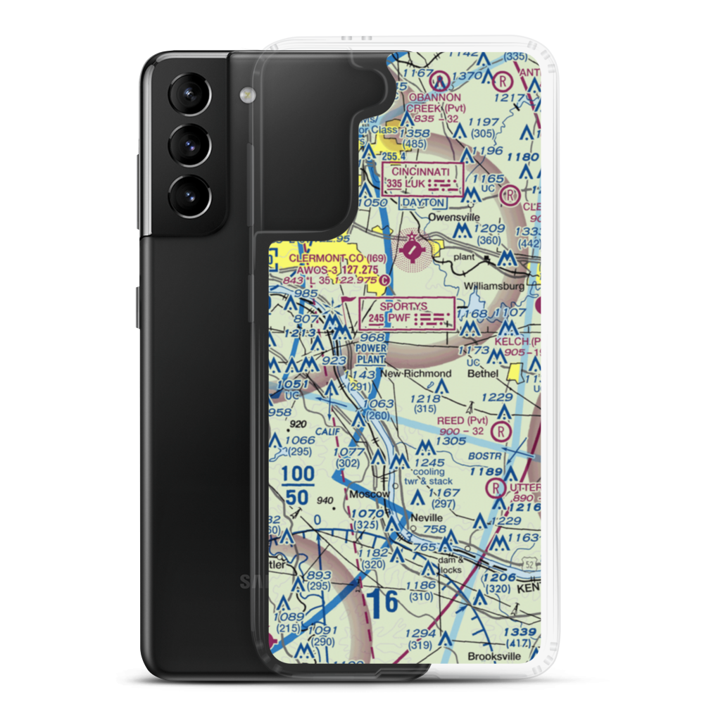 Boober Airport (45OH) VFR Sectional Samsung Case Samsung Galaxy S21 Plus model shown