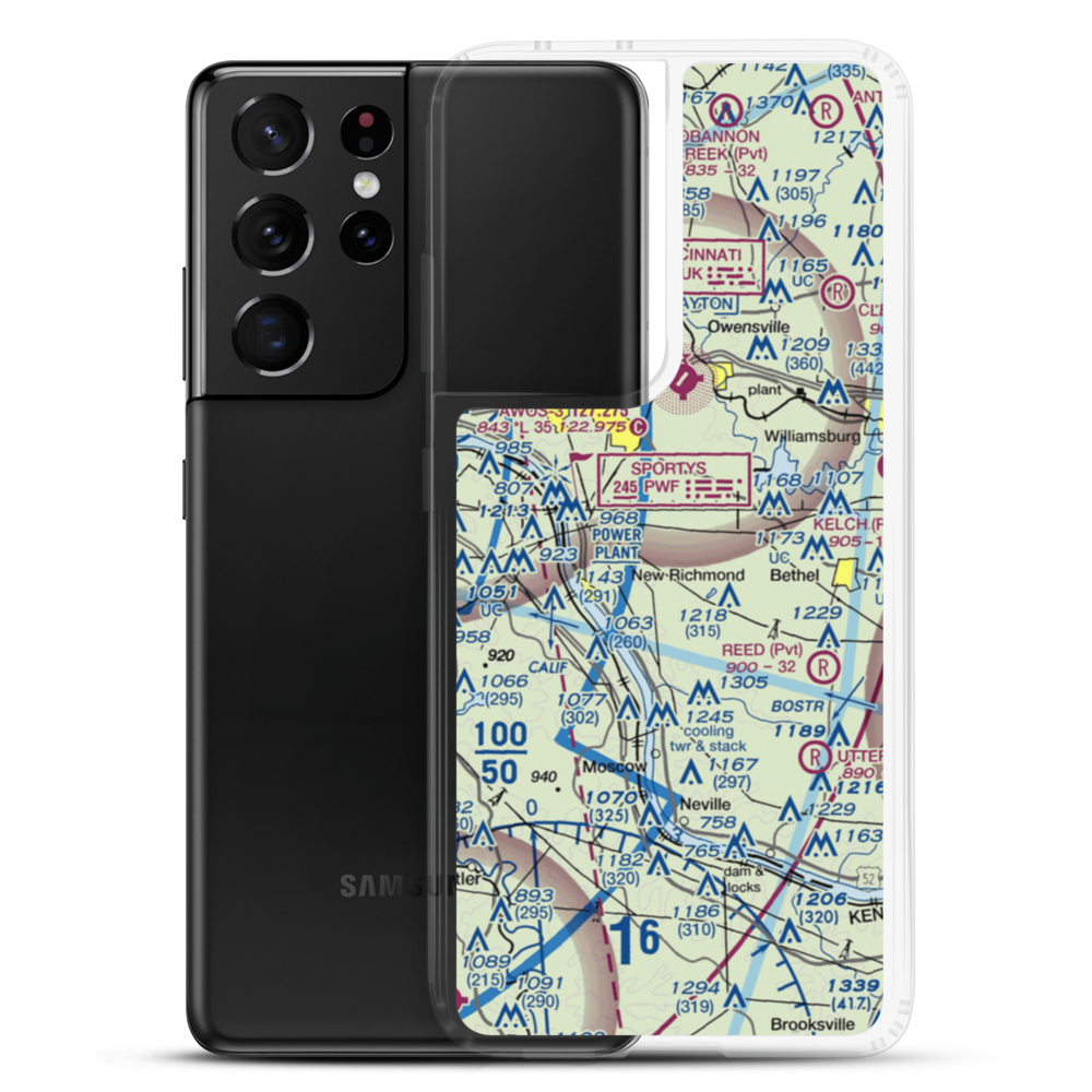 Boober Airport (45OH) VFR Sectional Samsung Case Samsung Galaxy S21 Ultra model shown