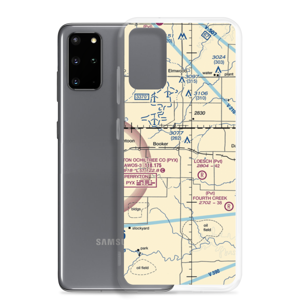 Booker Airport (US-0149) VFR Sectional Samsung Case Samsung Galaxy S20 Plus model shown
