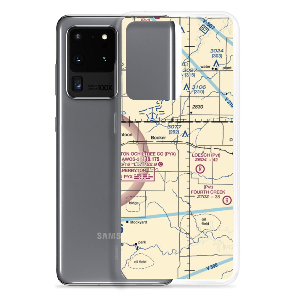 Booker Airport (US-0149) VFR Sectional Samsung Case Samsung Galaxy S20 Ultra model shown
