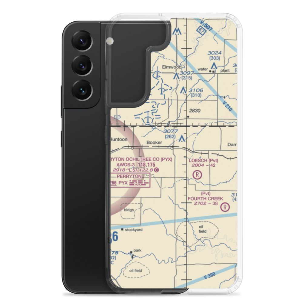 Booker Airport (US-0149) VFR Sectional Samsung Case Samsung Galaxy S22 Plus model shown