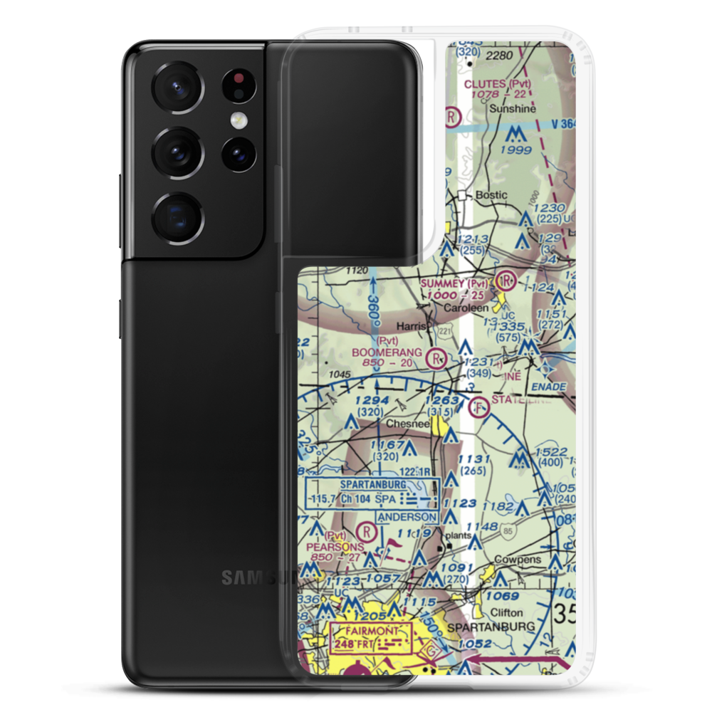 Boomerang Airport (NC02) VFR Sectional Samsung Case Samsung Galaxy S21 Ultra model shown