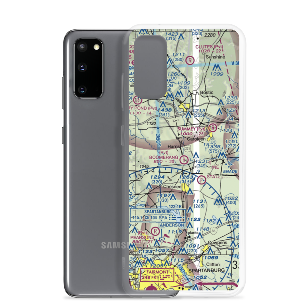 Boomerang Airport (NC02) VFR Sectional Samsung Case Samsung Galaxy S20 model shown