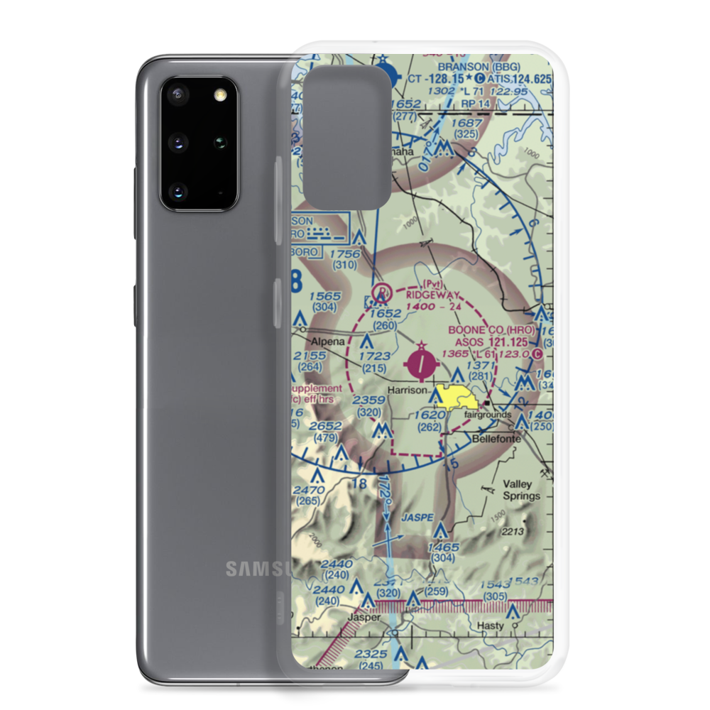Boone County Airport (HRO) VFR Sectional Samsung Case Samsung Galaxy S20 Plus model shown