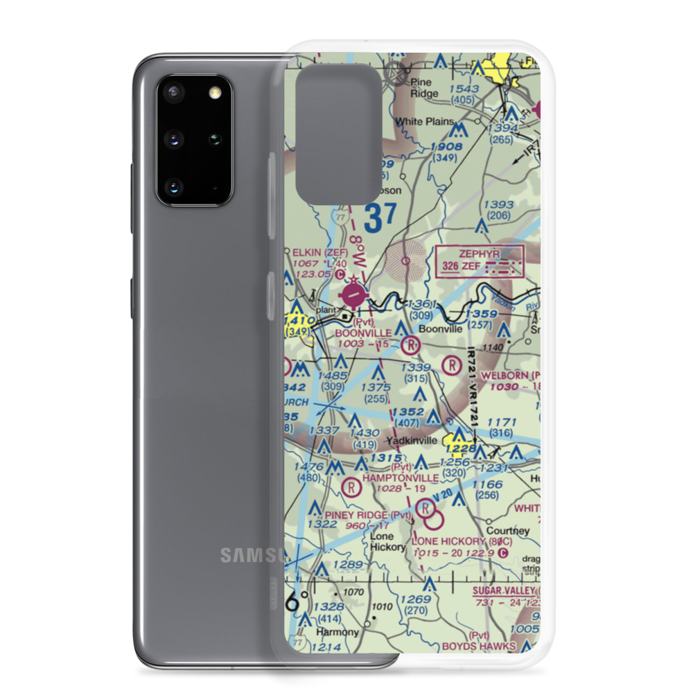 Boonville Airport (26NC) VFR Sectional Samsung Case Samsung Galaxy S20 Plus model shown