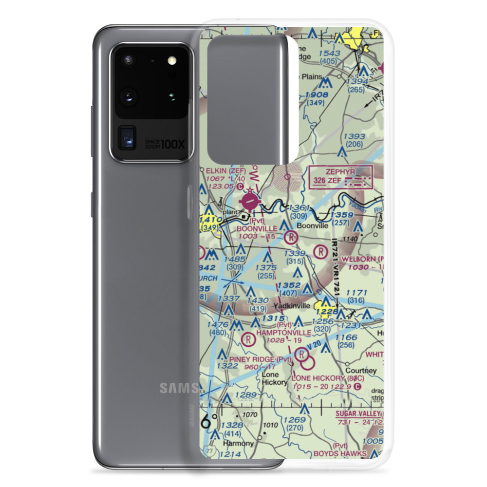 Boonville Airport (26NC) VFR Sectional Samsung Case Samsung Galaxy S20 Ultra model shown