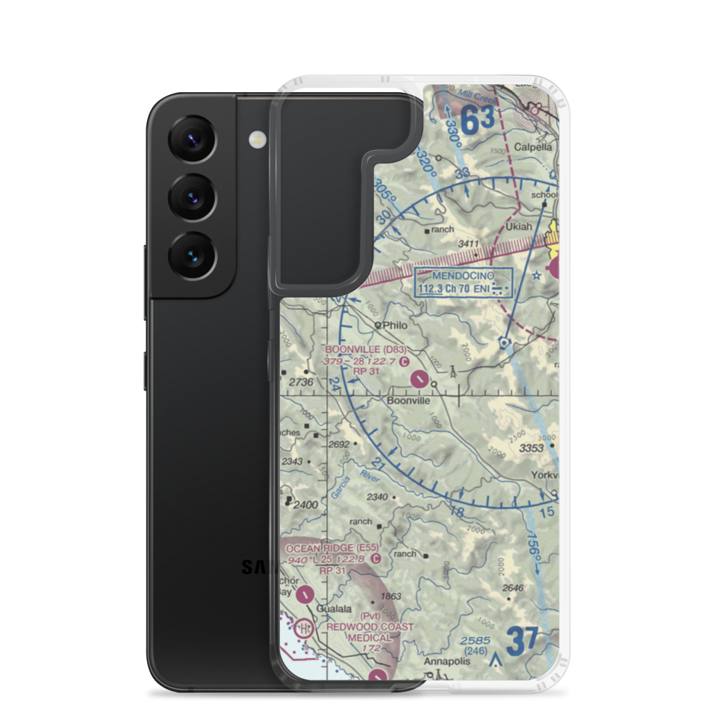Boonville Airport (D83) VFR Sectional Samsung Case Samsung Galaxy S22 model shown