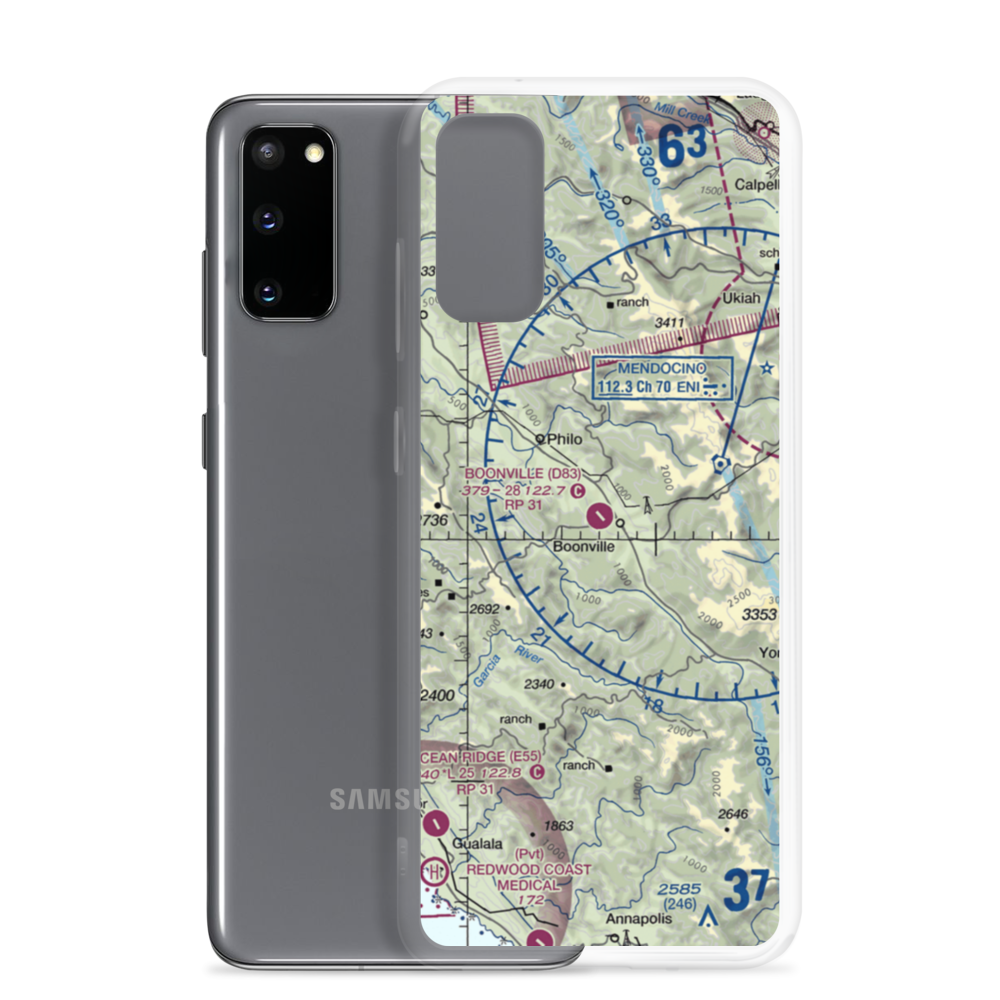 Boonville Airport (D83) VFR Sectional Samsung Case Samsung Galaxy S20 model shown