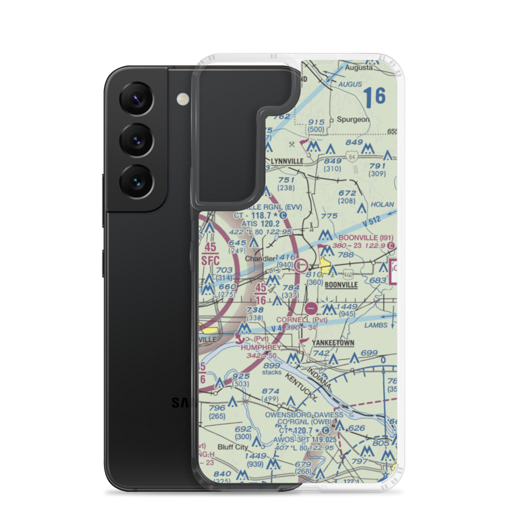 Boonville Airport (I91) VFR Sectional Samsung Case Samsung Galaxy S22 model shown
