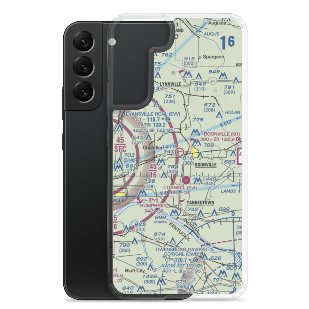 Boonville Airport (I91) VFR Sectional Samsung Case Samsung Galaxy S22 Plus model shown