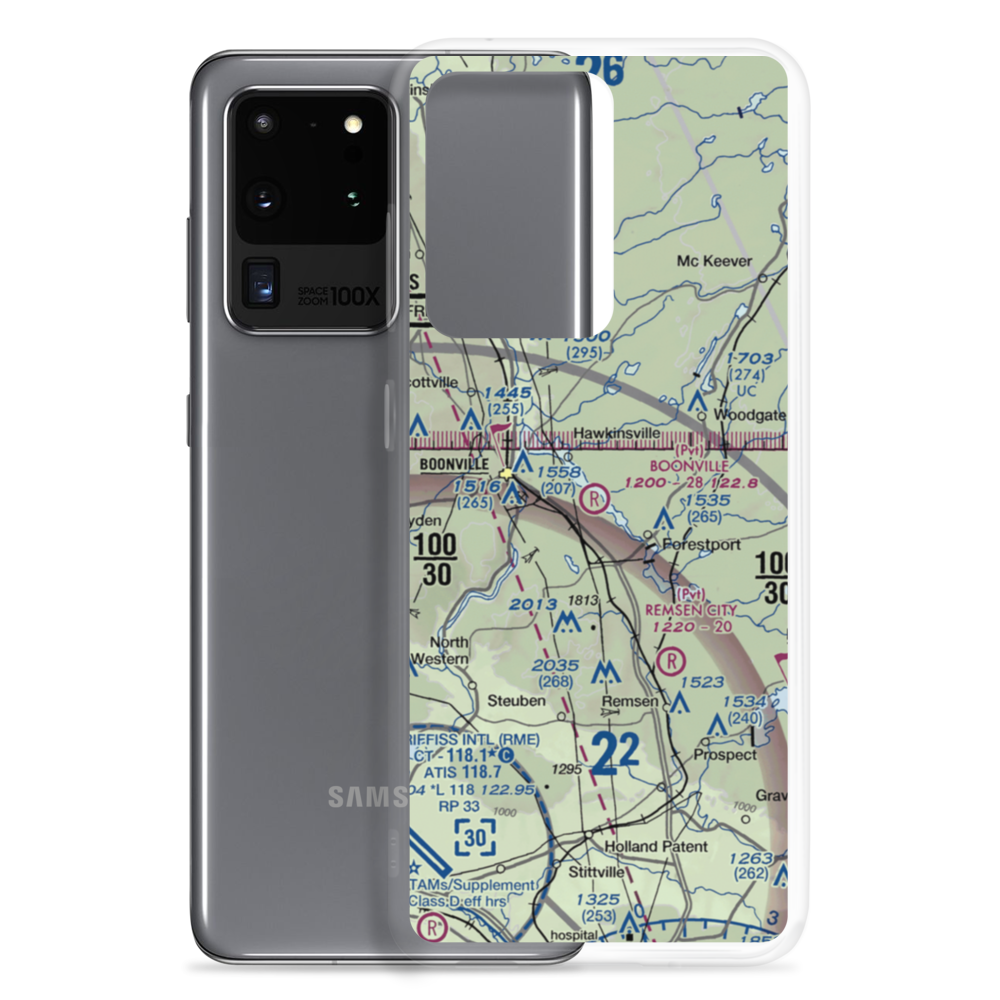 Boonville Inc Airport (1NK7) VFR Sectional Samsung Case Samsung Galaxy S20 Ultra model shown
