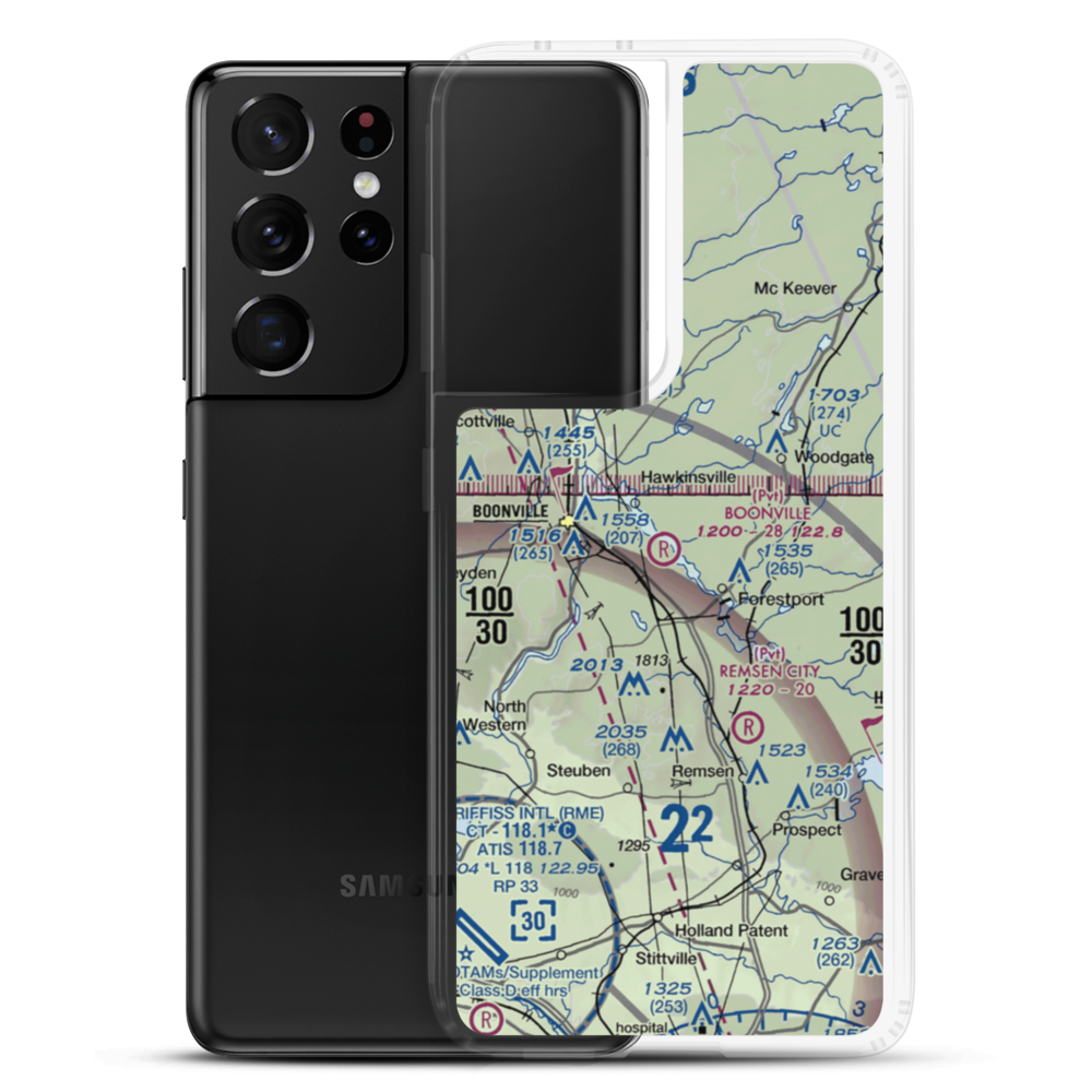 Boonville Inc Airport (1NK7) VFR Sectional Samsung Case Samsung Galaxy S21 Ultra model shown