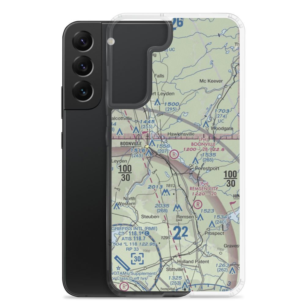 Boonville Inc Airport (1NK7) VFR Sectional Samsung Case Samsung Galaxy S22 Plus model shown