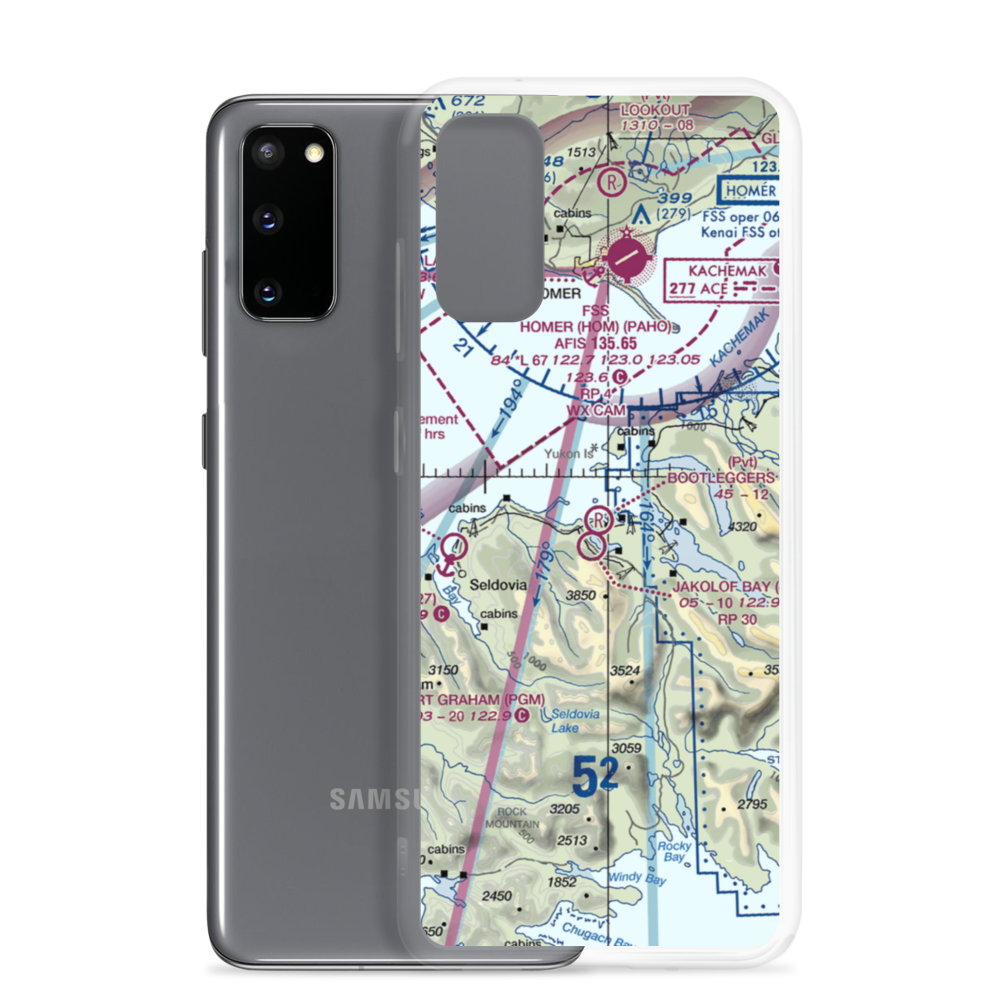 Bootleggers Cove Airport (2AK4) VFR Sectional Samsung Case Samsung Galaxy S20 model shown