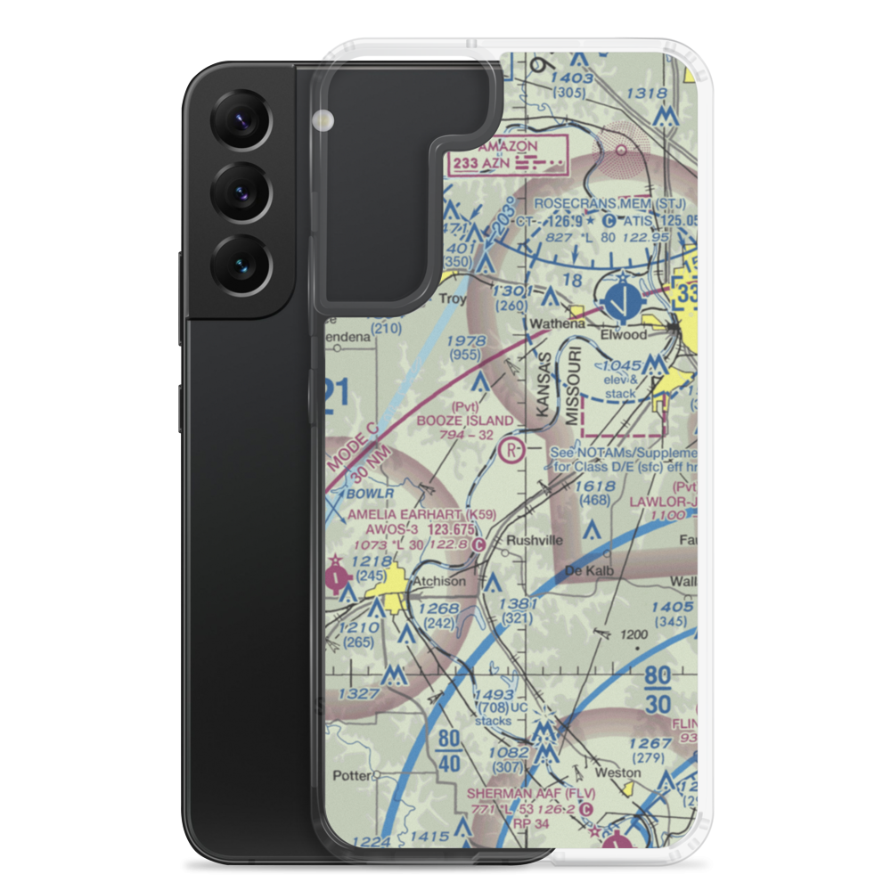 Booze Island Airport (64MO) VFR Sectional Samsung Case Samsung Galaxy S22 Plus model shown