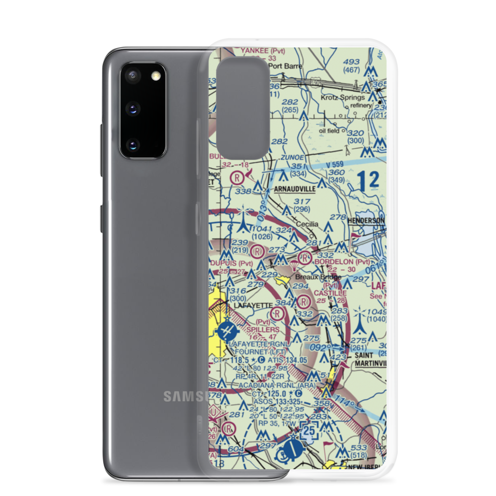 Bordelon Airpark (LS34) VFR Sectional Samsung Case Samsung Galaxy S20 model shown