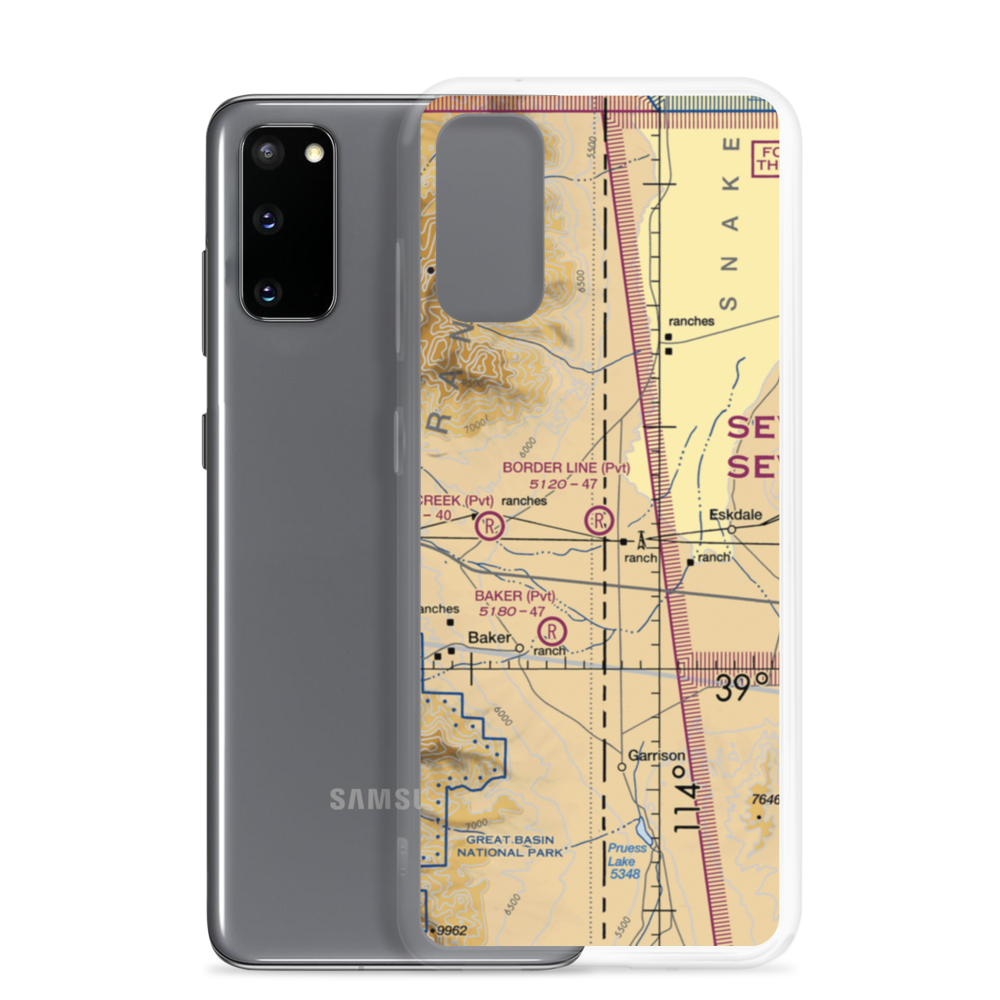 Border Line Farm Airport (07NV) VFR Sectional Samsung Case Samsung Galaxy S20 model shown