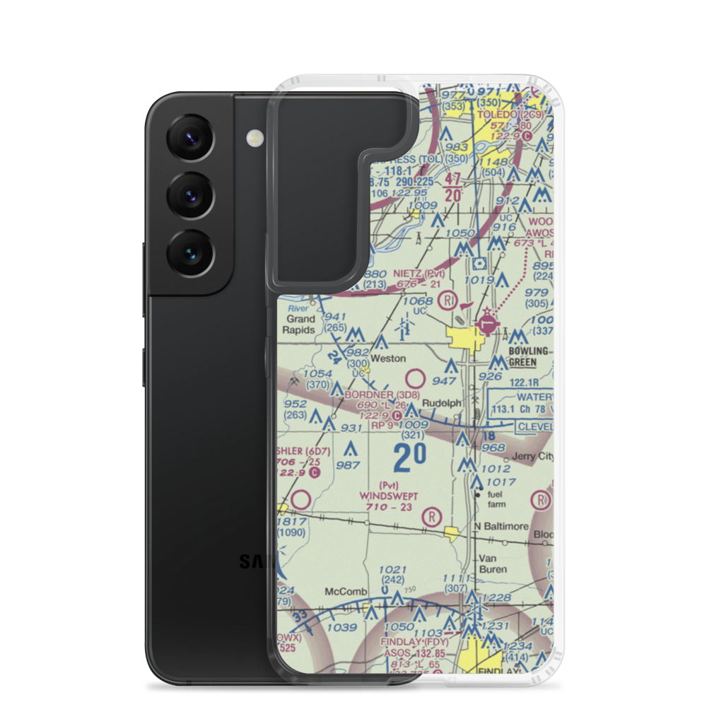 Bordner Airport (3D8) VFR Sectional Samsung Case Samsung Galaxy S22 model shown