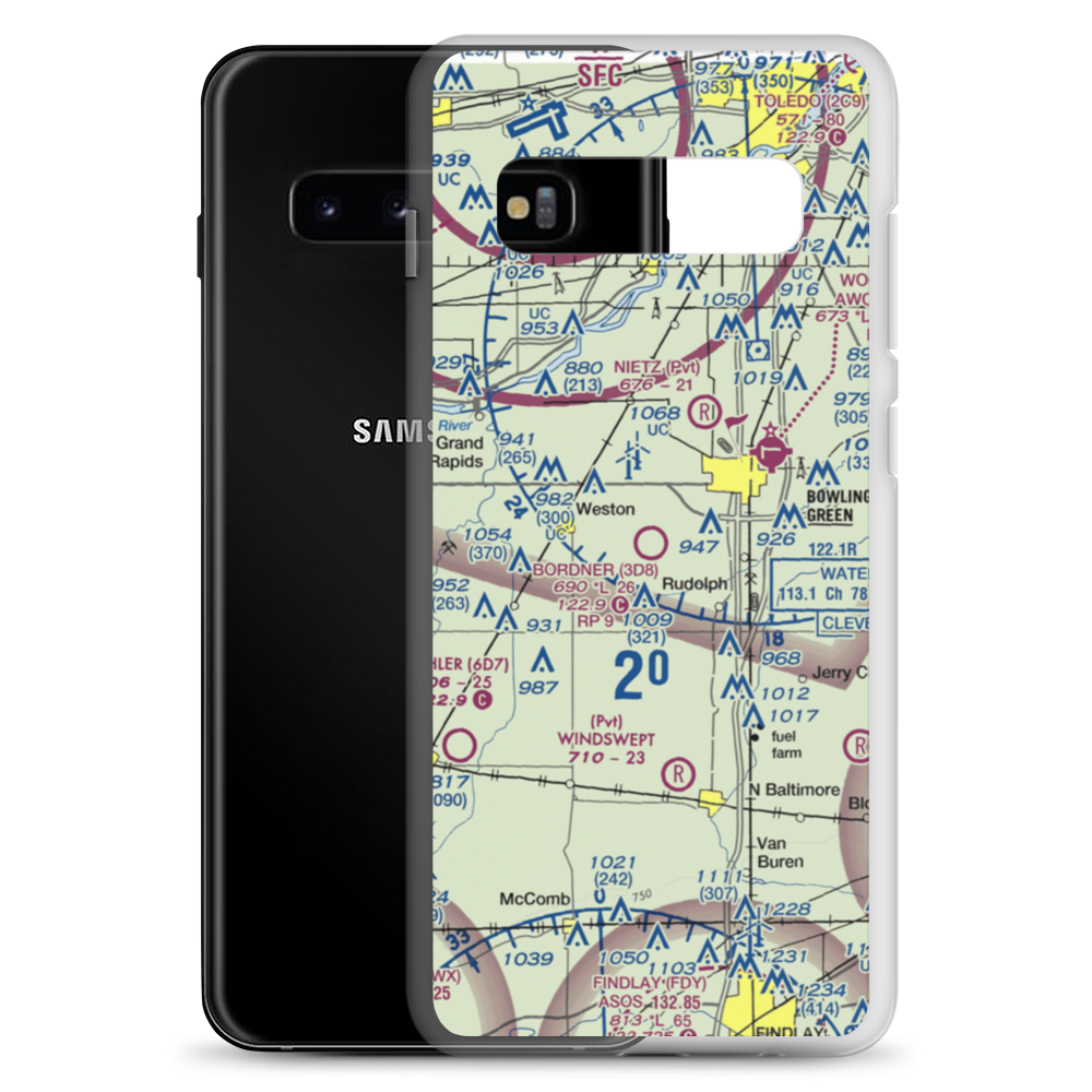 Bordner Airport (3D8) VFR Sectional Samsung Case Samsung Galaxy S10+ model shown