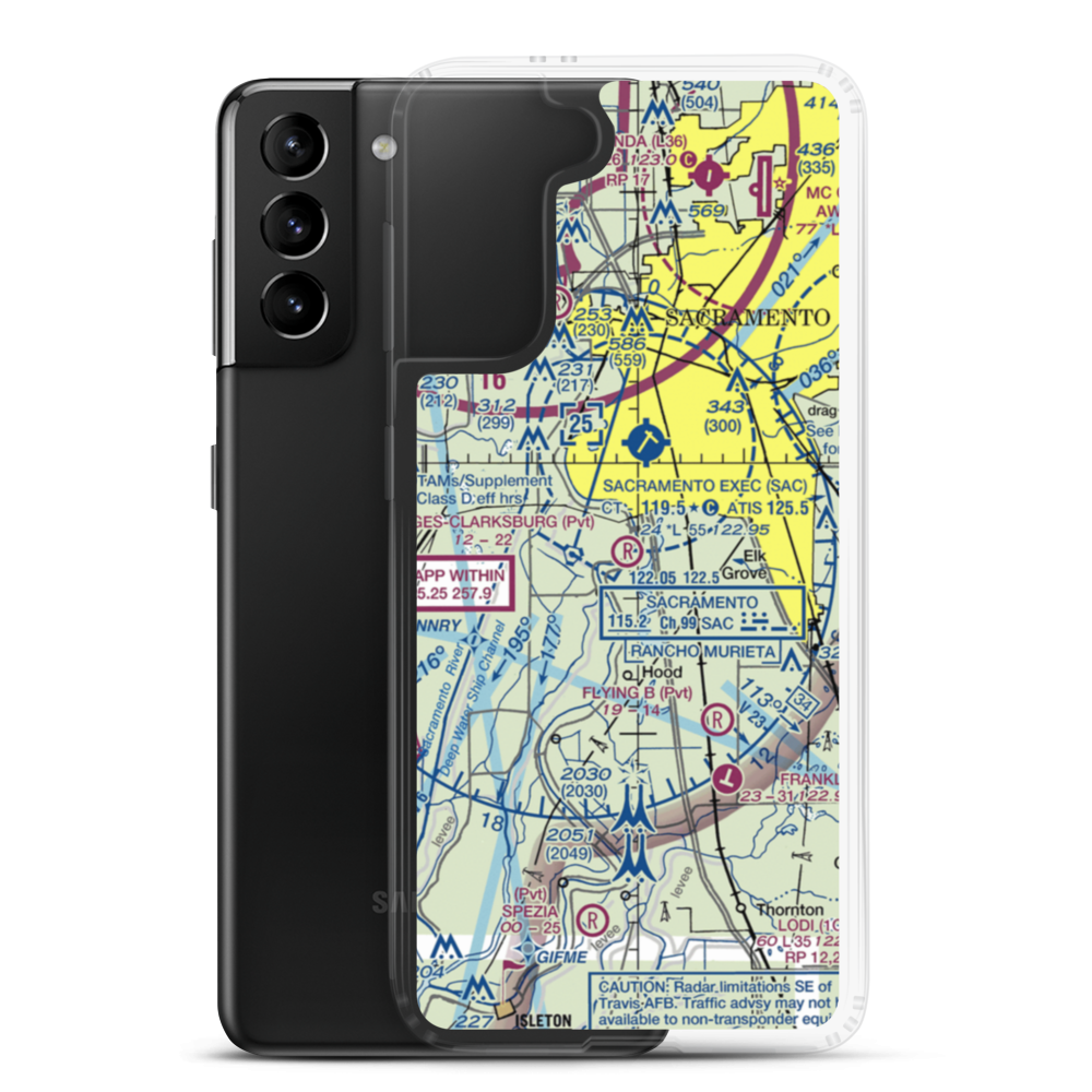 Borges - Clarksburg Airport (CN13) VFR Sectional Samsung Case Samsung Galaxy S21 Plus model shown