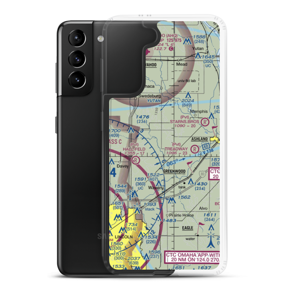 Bornmann Field (73NE) VFR Sectional Samsung Case Samsung Galaxy S21 Plus model shown