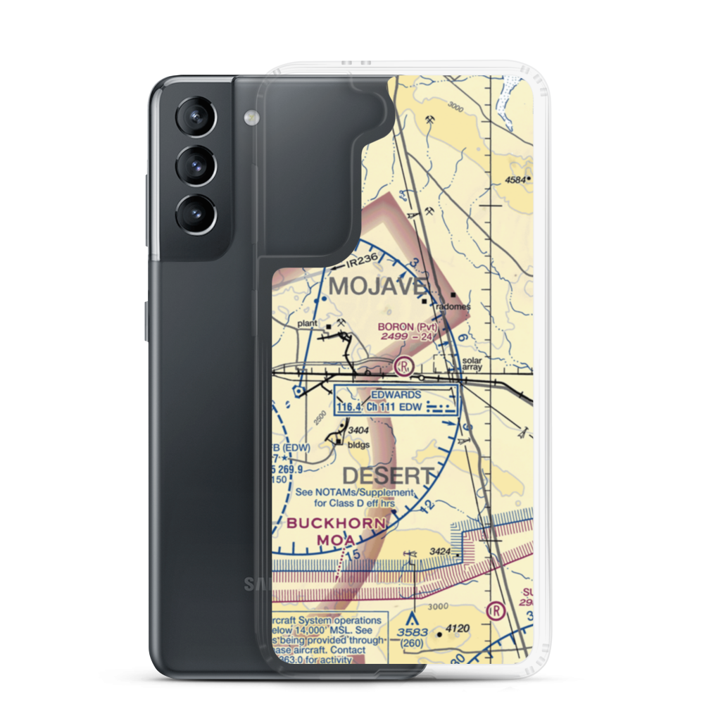 Boron Airstrip (57CL) VFR Sectional Samsung Case Samsung Galaxy S21 model shown