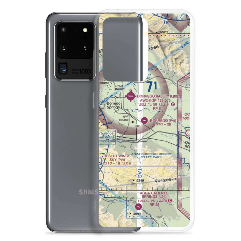 Borrego Air Ranch Airport (58CL) VFR Sectional Samsung Case Samsung Galaxy S20 Ultra model shown