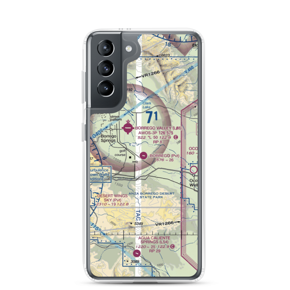 Borrego Air Ranch Airport (58CL) VFR Sectional Samsung Case Samsung Galaxy S21 model shown