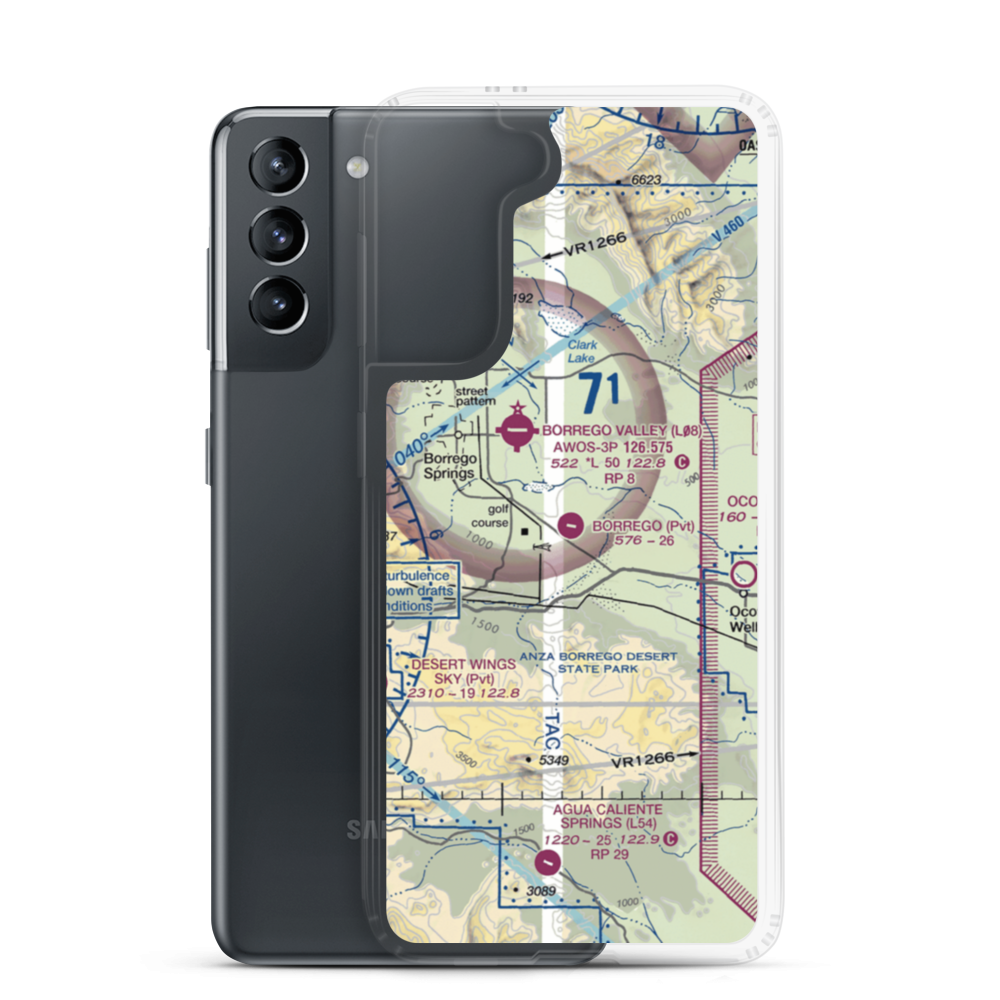 Borrego Air Ranch Airport (58CL) VFR Sectional Samsung Case Samsung Galaxy S21 model shown