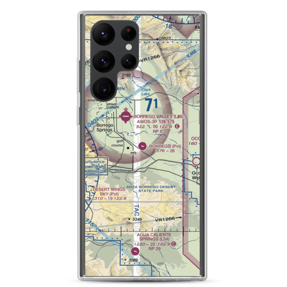 Borrego Air Ranch Airport (58CL) VFR Sectional Samsung Case Samsung Galaxy S22 Ultra model shown