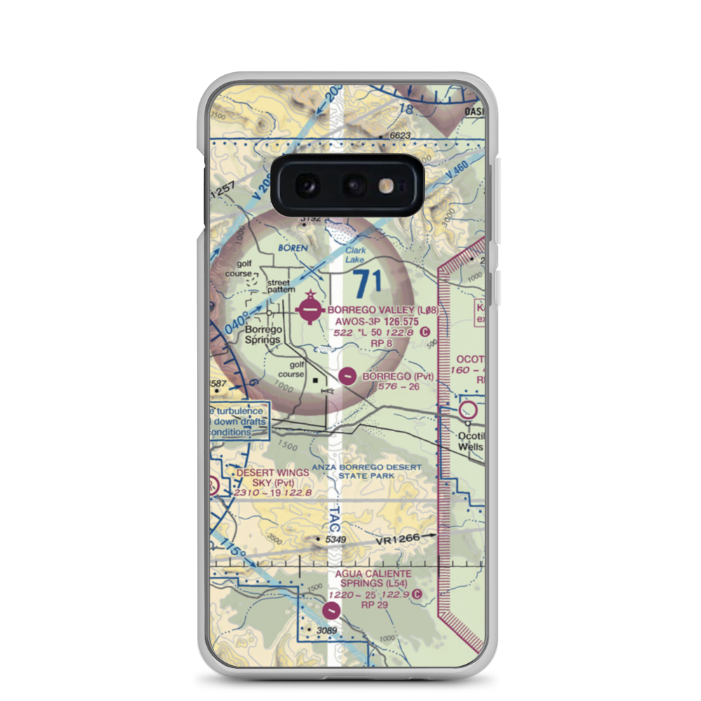 Borrego Air Ranch Airport (58CL) VFR Sectional Samsung Case Samsung Galaxy S10e model shown