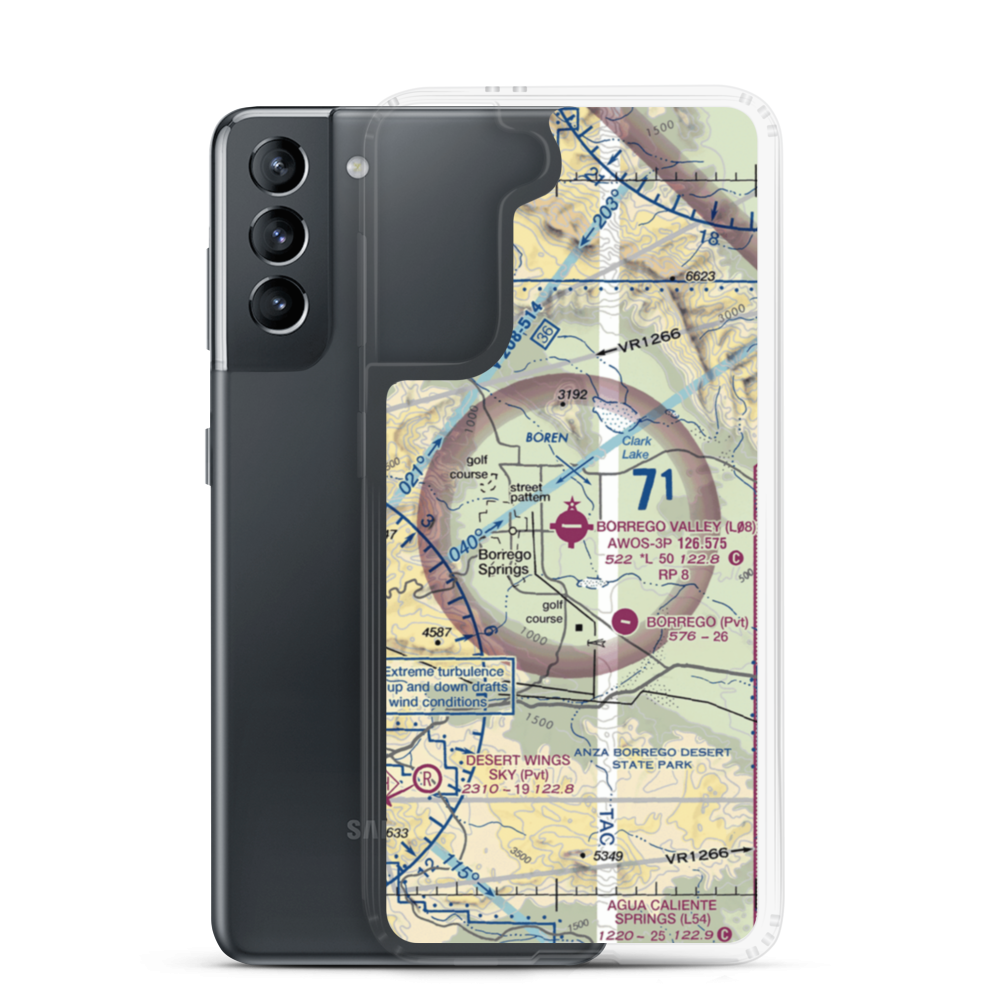 Borrego Valley Airport (L08) VFR Sectional Samsung Case Samsung Galaxy S21 model shown