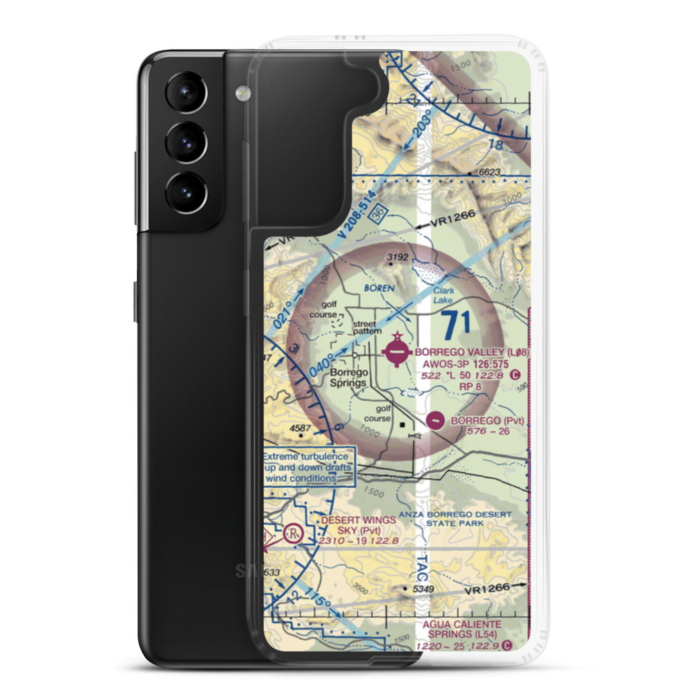 Borrego Valley Airport (L08) VFR Sectional Samsung Case Samsung Galaxy S21 Plus model shown