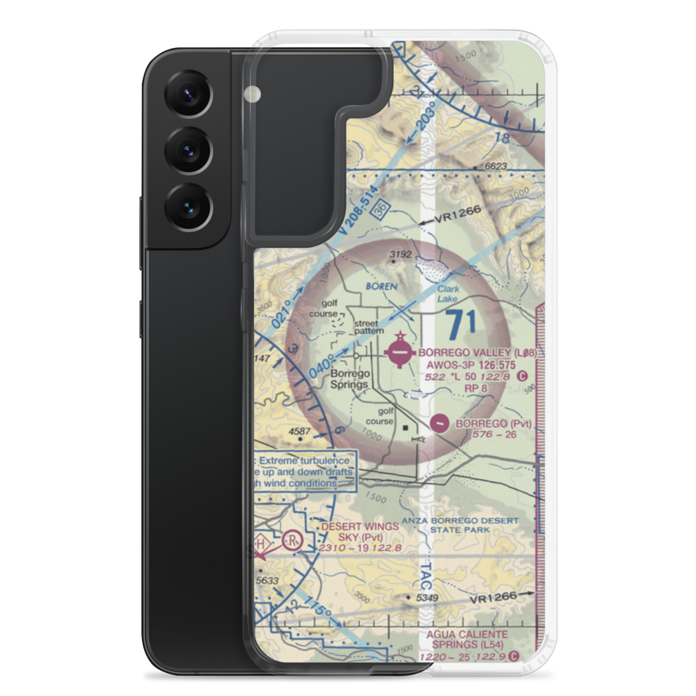 Borrego Valley Airport (L08) VFR Sectional Samsung Case Samsung Galaxy S22 Plus model shown