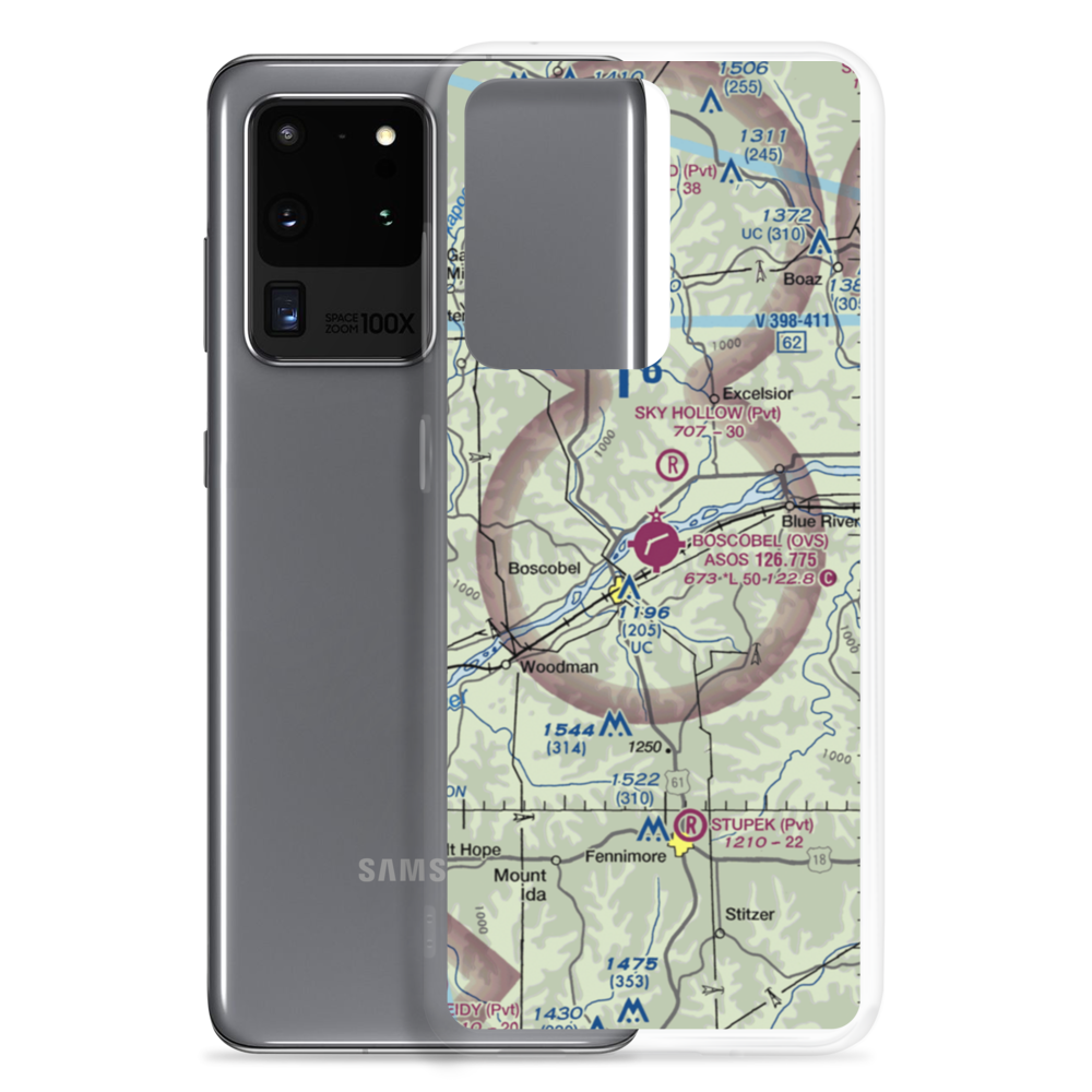 Boscobel Airport (OVS) VFR Sectional Samsung Case Samsung Galaxy S20 Ultra model shown
