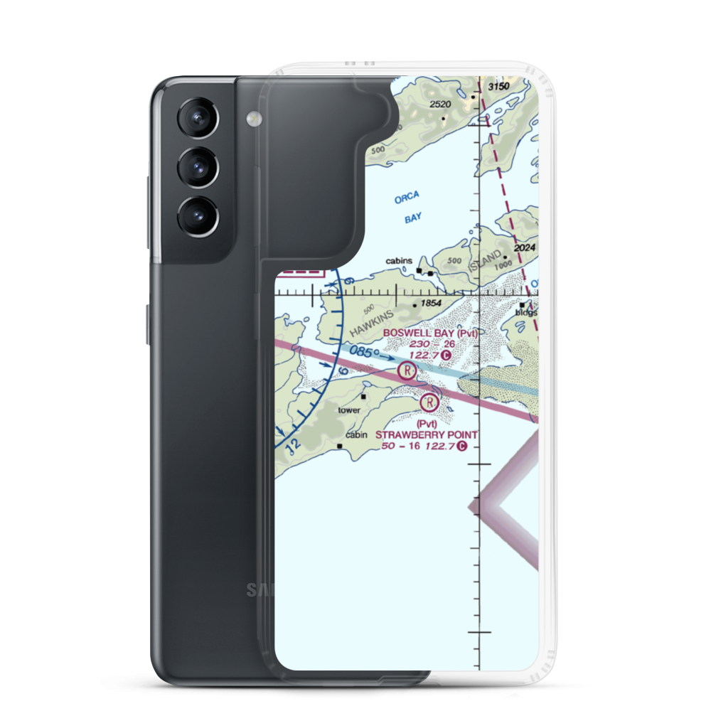 Boswell Bay Airport (AK97) VFR Sectional Samsung Case Samsung Galaxy S21 model shown