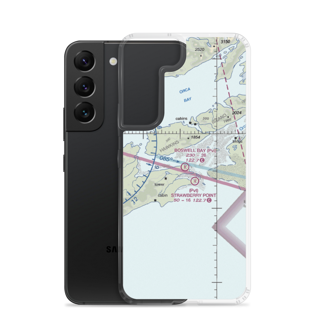 Boswell Bay Airport (BSW) VFR Sectional Samsung Case Samsung Galaxy S22 model shown