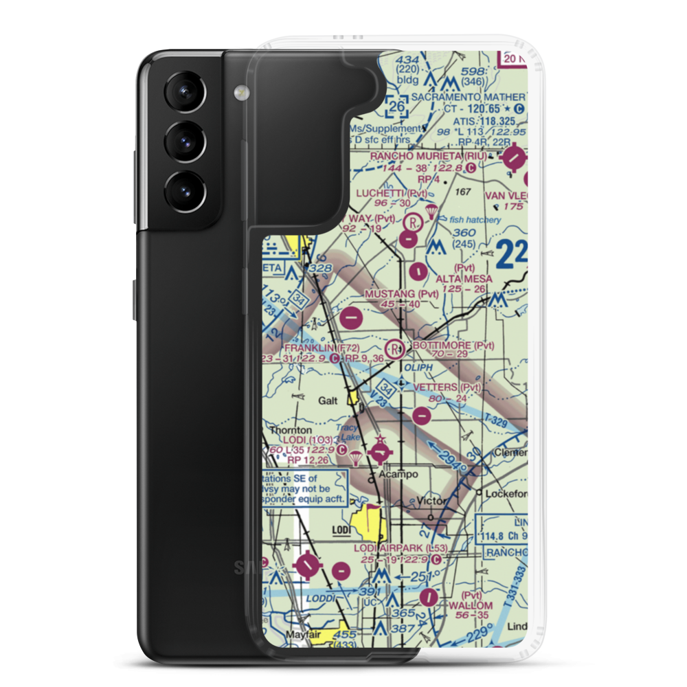 Bottimore Ranch Airport (65CN) VFR Sectional Samsung Case Samsung Galaxy S21 Plus model shown