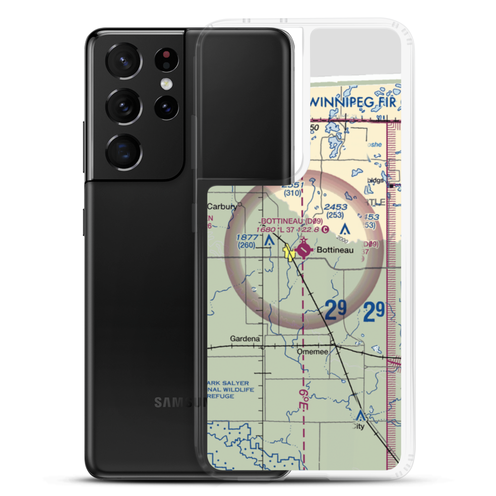 Bottineau Municipal Airport (D09) VFR Sectional Samsung Case Samsung Galaxy S21 Ultra model shown