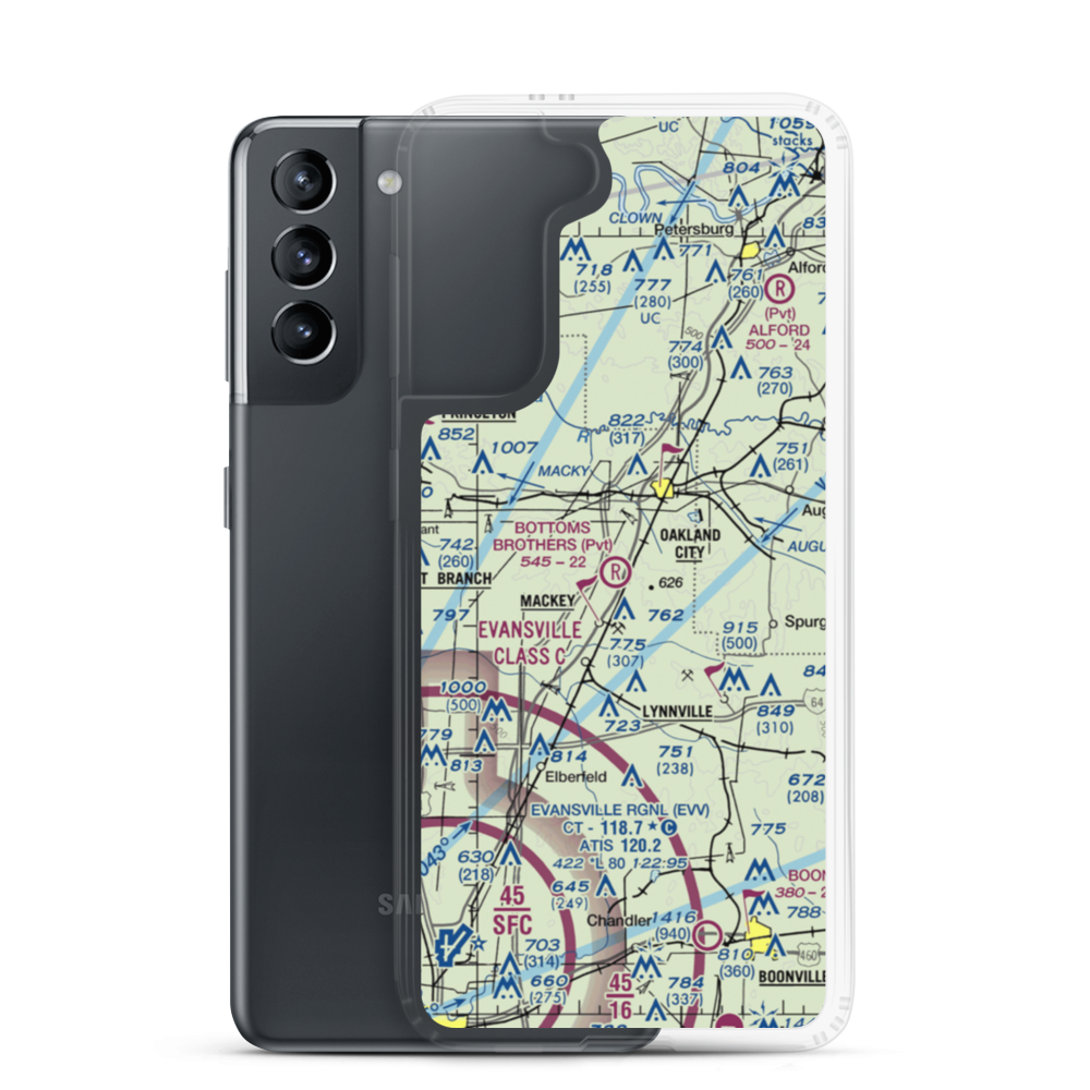 Bottoms Brothers Airport (1IN5) VFR Sectional Samsung Case Samsung Galaxy S21 model shown