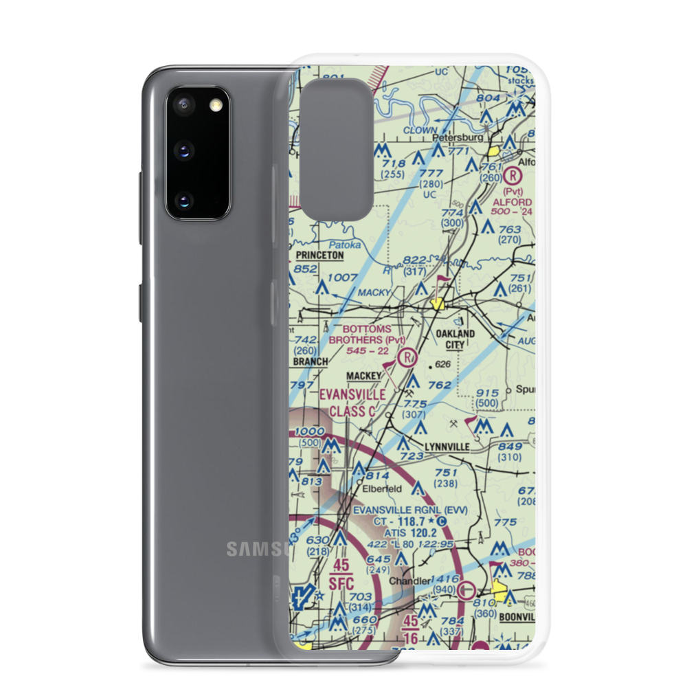Bottoms Brothers Airport (1IN5) VFR Sectional Samsung Case Samsung Galaxy S20 model shown