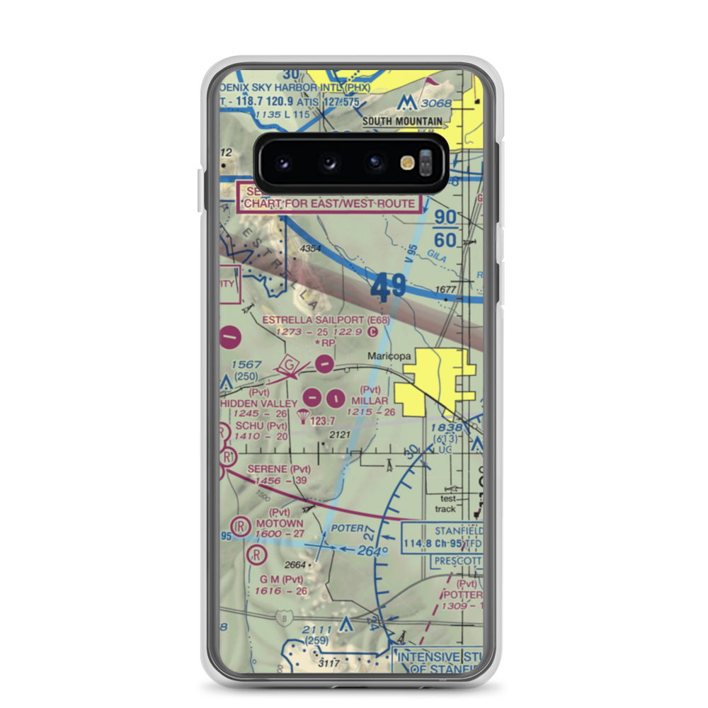 Boulais Ranch Airport (40AZ) VFR Sectional Samsung Case Samsung Galaxy S10 model shown