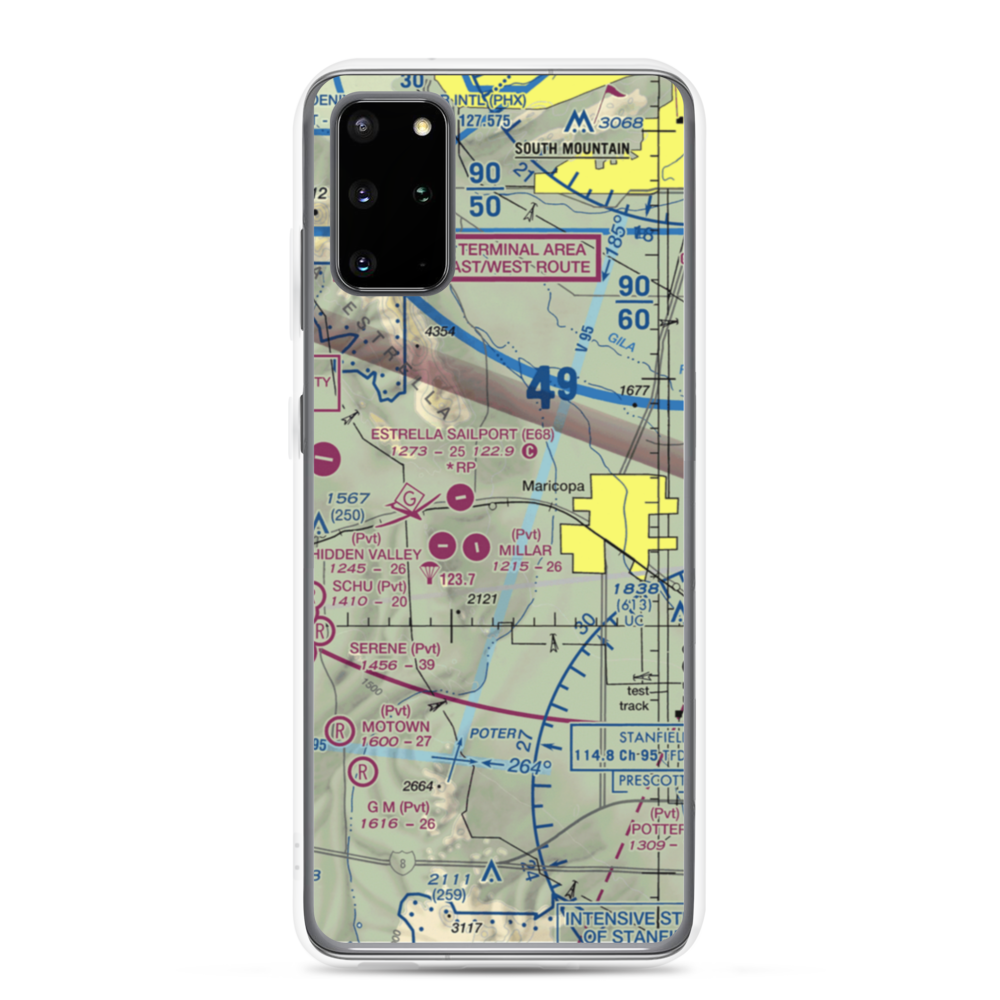 Boulais Ranch Airport (40AZ) VFR Sectional Samsung Case Samsung Galaxy S20 Plus model shown