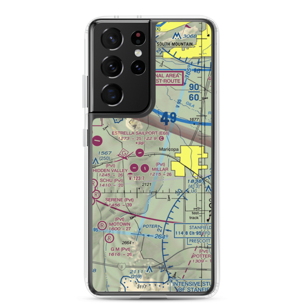 Boulais Ranch Airport (40AZ) VFR Sectional Samsung Case Samsung Galaxy S21 Ultra model shown
