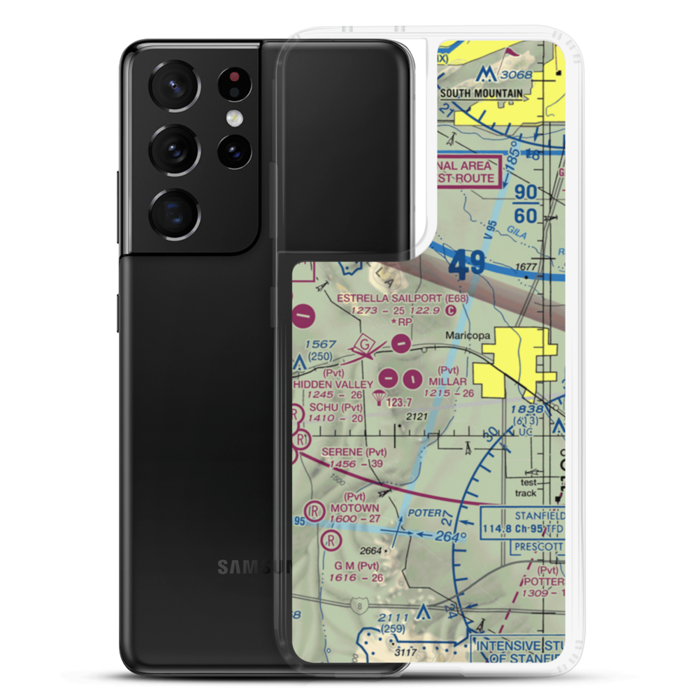 Boulais Ranch Airport (40AZ) VFR Sectional Samsung Case Samsung Galaxy S21 Ultra model shown